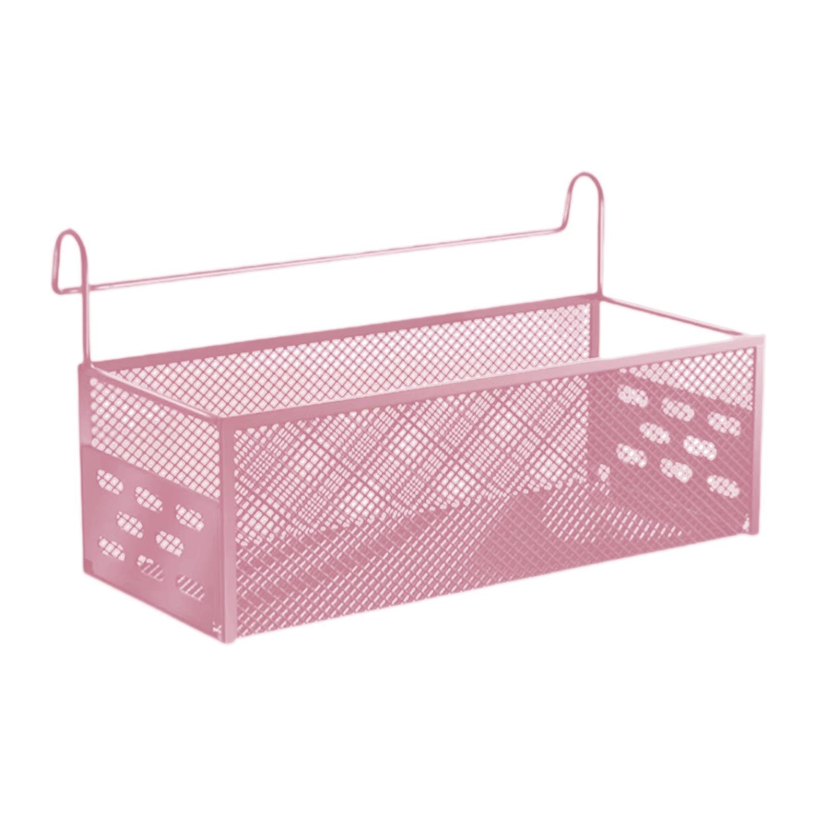 myaddiction bedside hanging storage basket iron rack for school apartment bed & bunk bed pink