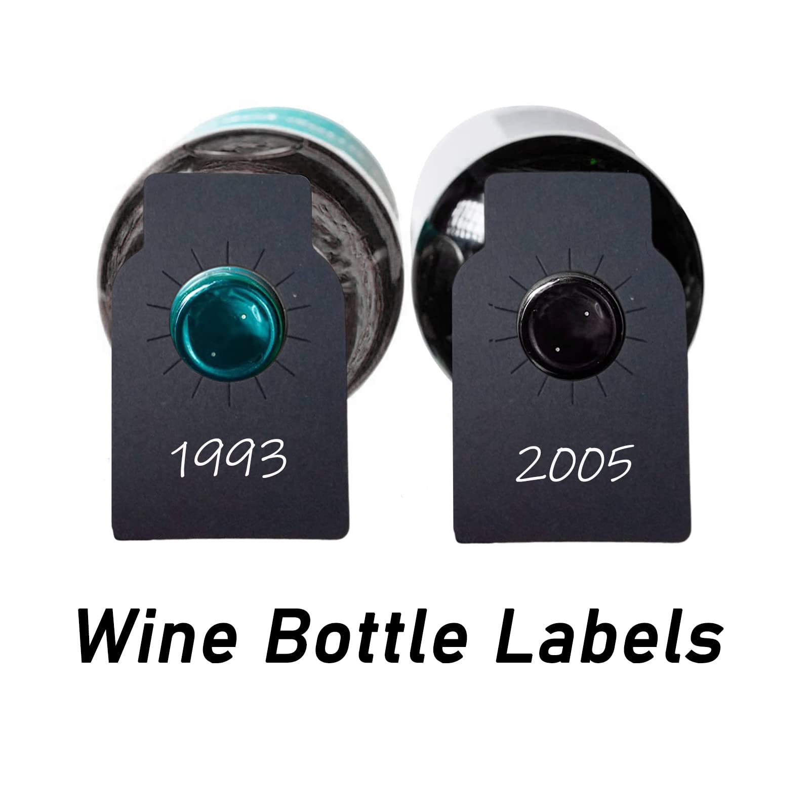 120 Pezzi Etichette per Bottiglie di Vino, Etichetta Della Cantina Bottiglia di Vino, Etichette per Vino Champagne, Etichette per Collo di Bottiglia di Vino, Etichetta Vino Bianco Carta Kraft