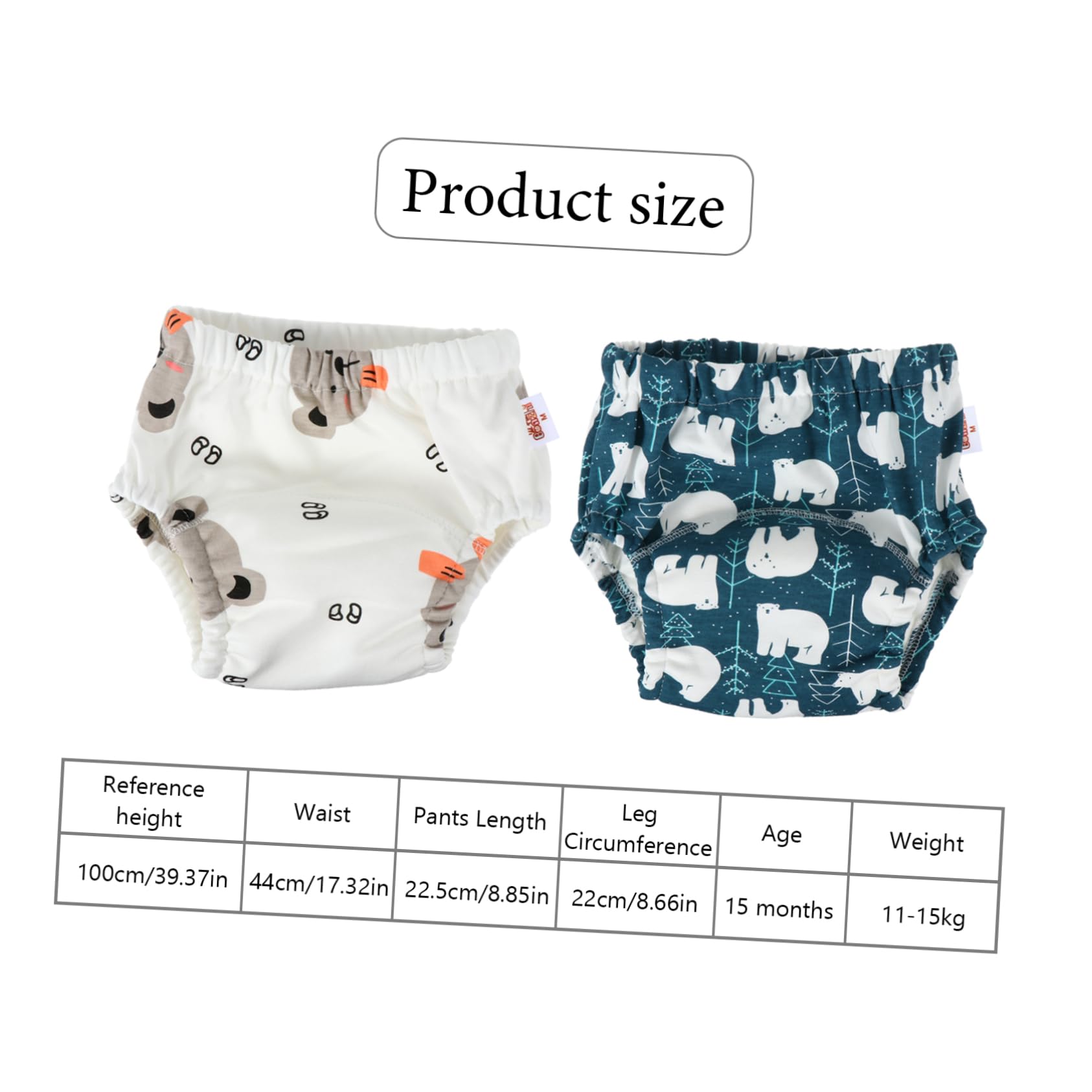 Toddmomy Soft Leg Frame Elastic Closure Baby Diaper Cover Washable Training Pants for Baby Boy Random Style Multi