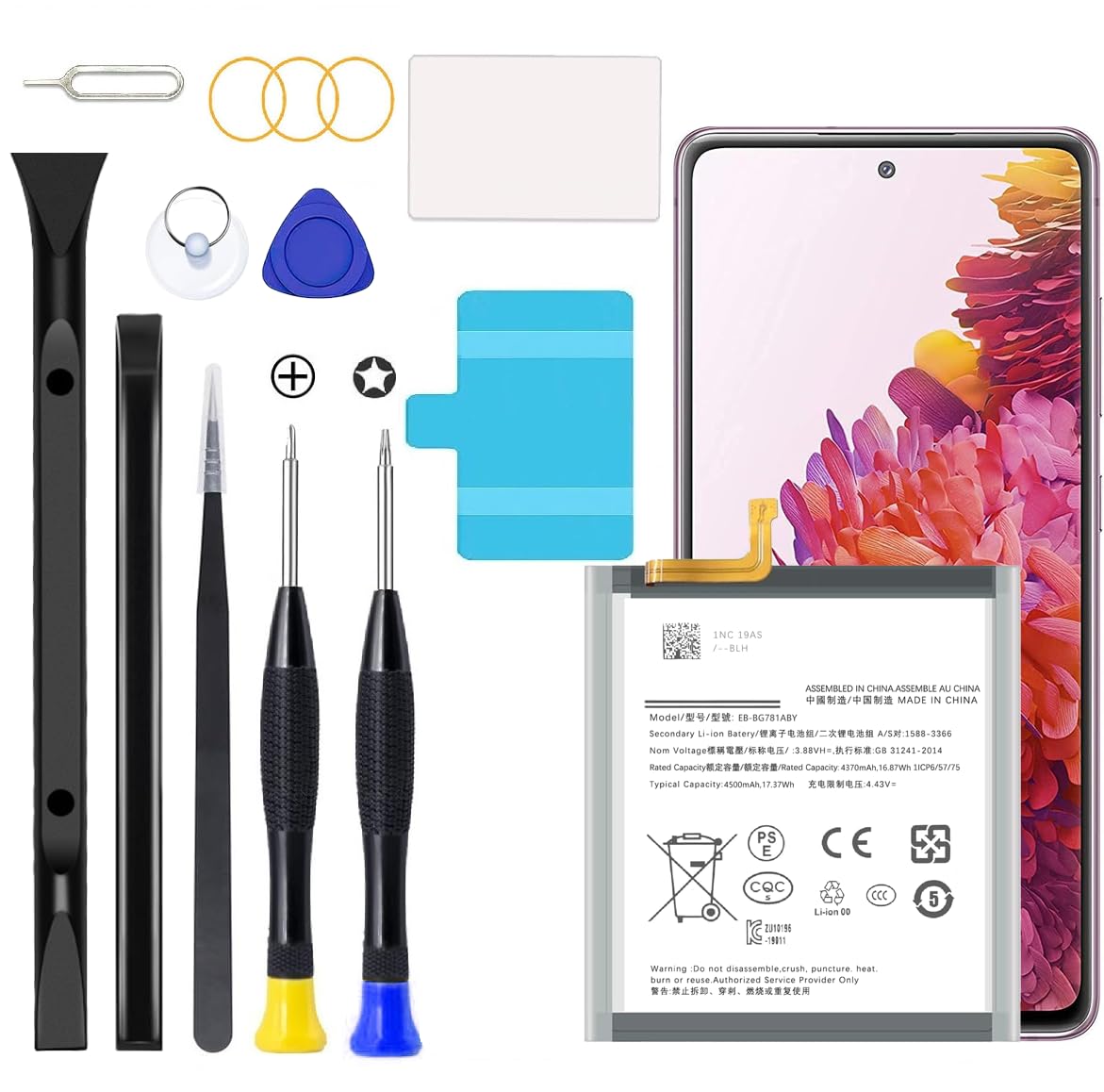 Galaxy S20 FE Battery,2025 New Upgraded Battery for Samsung Galaxy S20 FE 5G SM-G781B/U/W SM-A526 A526B/DS A5260 A526W with Full Remove Repair Tool Kit