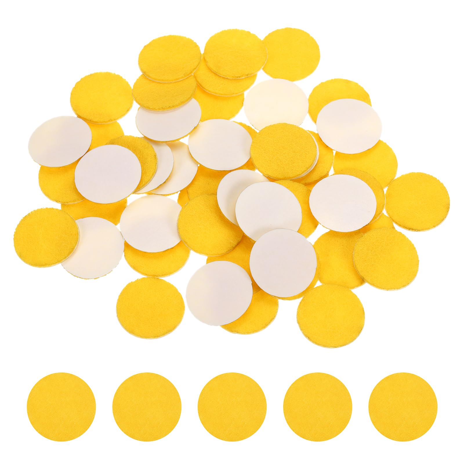 sourcing map 100 Pcs Adhesive Felt Circles, 3/4" Round Non-Woven Felt Pads Stickers Dots Pre Cut for DIY Crafts Sewing Handcraft Costume Holiday Decoration, Yellow