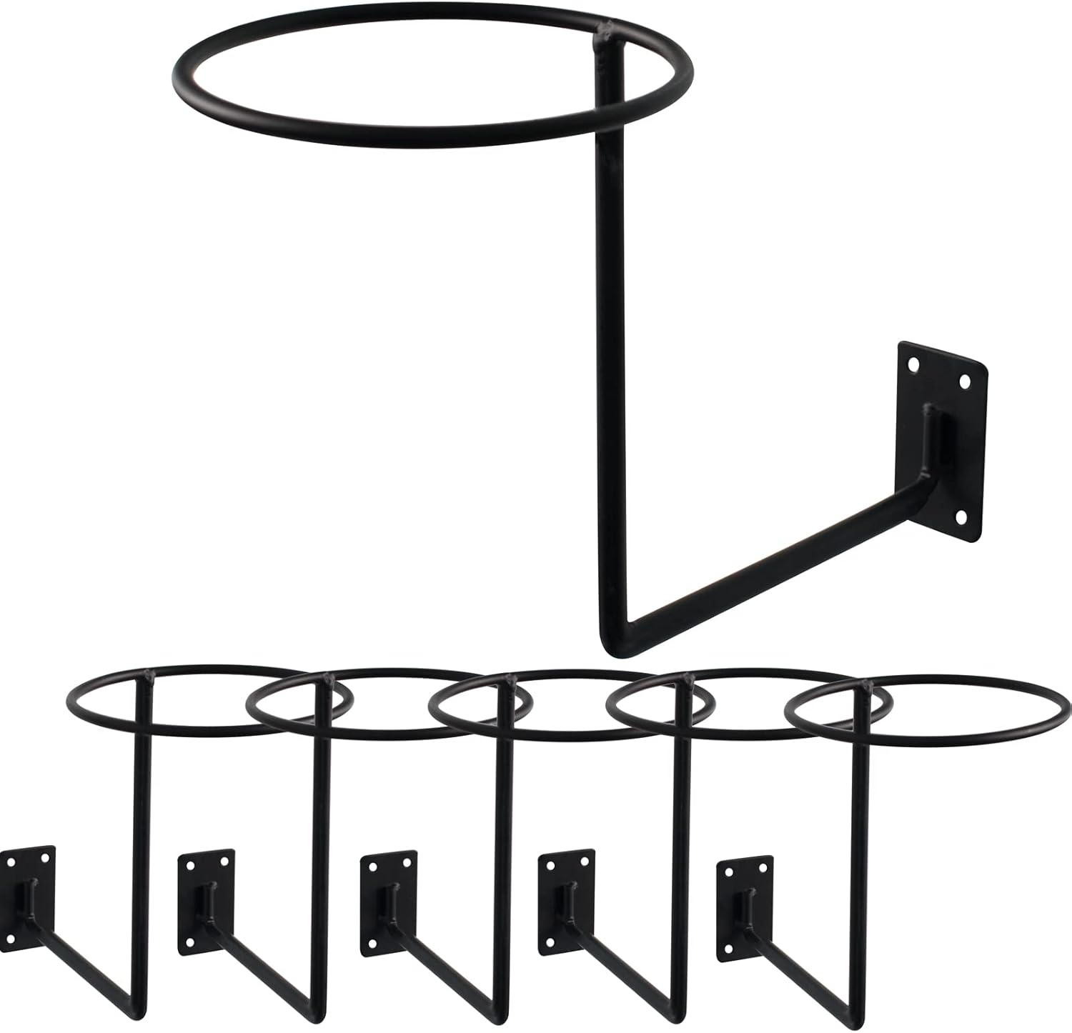 6 Packs Helmet and Hat Wall Mount Holder - Motorcycle Helmet Stand, Black Hangers for Caps, Ball Holder, Wig Display
