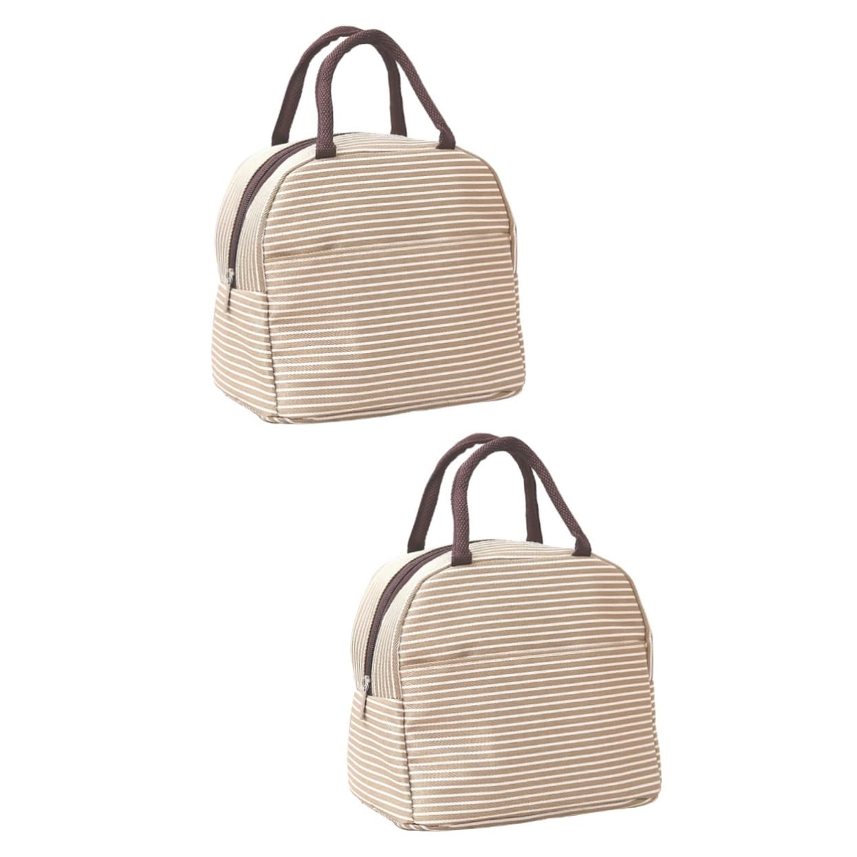 MAGICLULU 2 Piezas Bolsa De Enfriamiento Bolso Bolsa De Aluminio y Algodón Perlado Bolsa De Almuerzo Beige