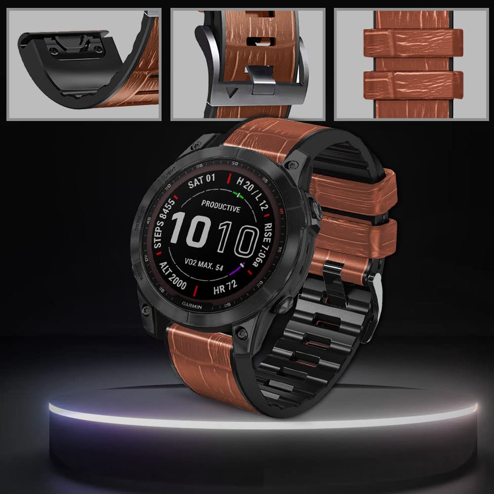 Amazon.co.jp: [HeeNia] レザーバンド QuickFit 22mm Garmin Fenix 8