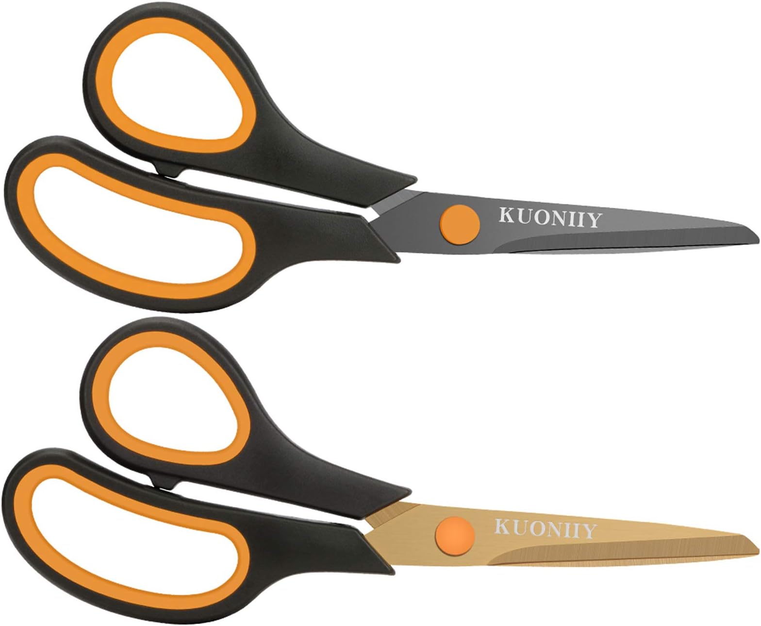 Scissors 8 Inch Soft Comfort-Grip Handles Sharp Titanium Coating Blades, Set of 2