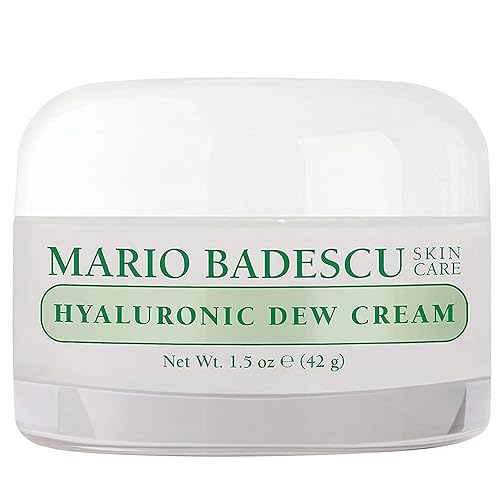 Mario Badescu Crema de rocío hialurónico sin aceite  Crema facial hidratante formulada con escualano para un brillo húmedo  1.5 onzas