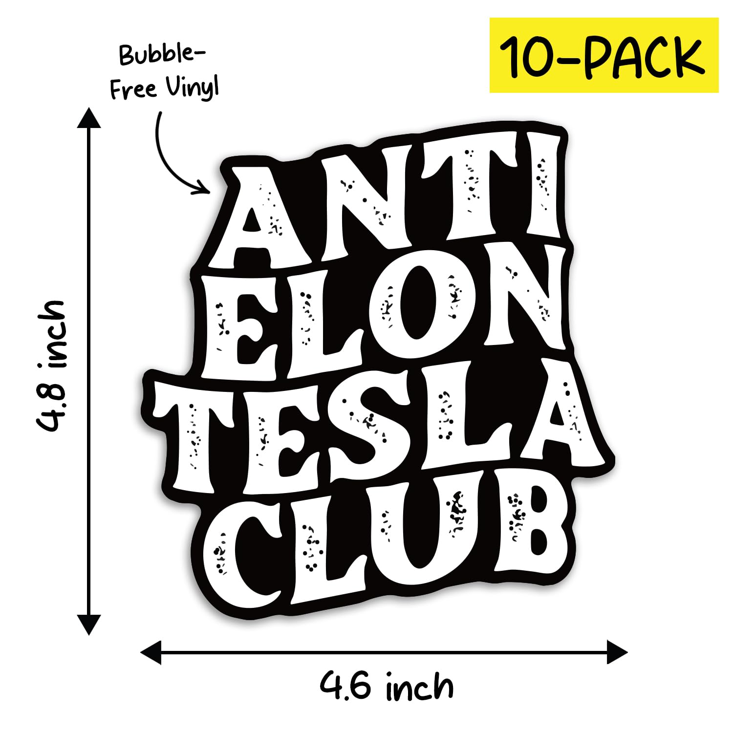 No Elon Anti Elon Musk Decal Anti Elon Tesla Club Bumper Sticker | Funny Vinyl ...