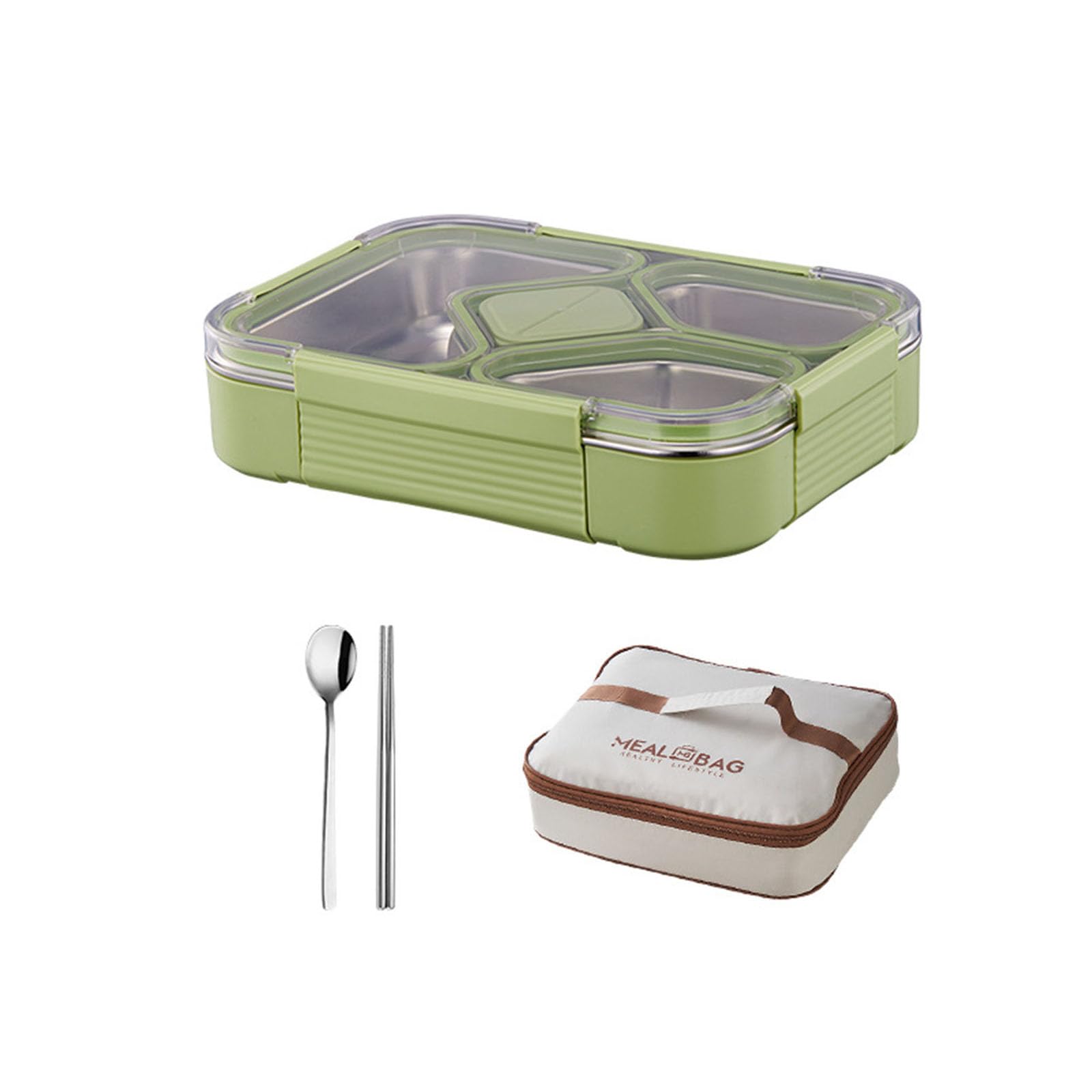 Buxuaaaa 304 Stainless Steel Meal Preparation Container with Silicone Seal Leak Proof for Students and Daily Commuting Insulated Lunch Box for