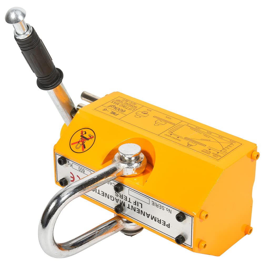 CTCAUTO Premium Permanent Magnetic Lifter Heavy Duty Steel Lifting Hoist Crane Tool 1320LB 600KG