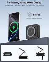 Stație de încărcare wireless inductivă 3 în 1 ADADPU, compatibilă MagSafe, pliabilă, 20 W, pentru iPhone 17-12, Apple Watch 11-2 4