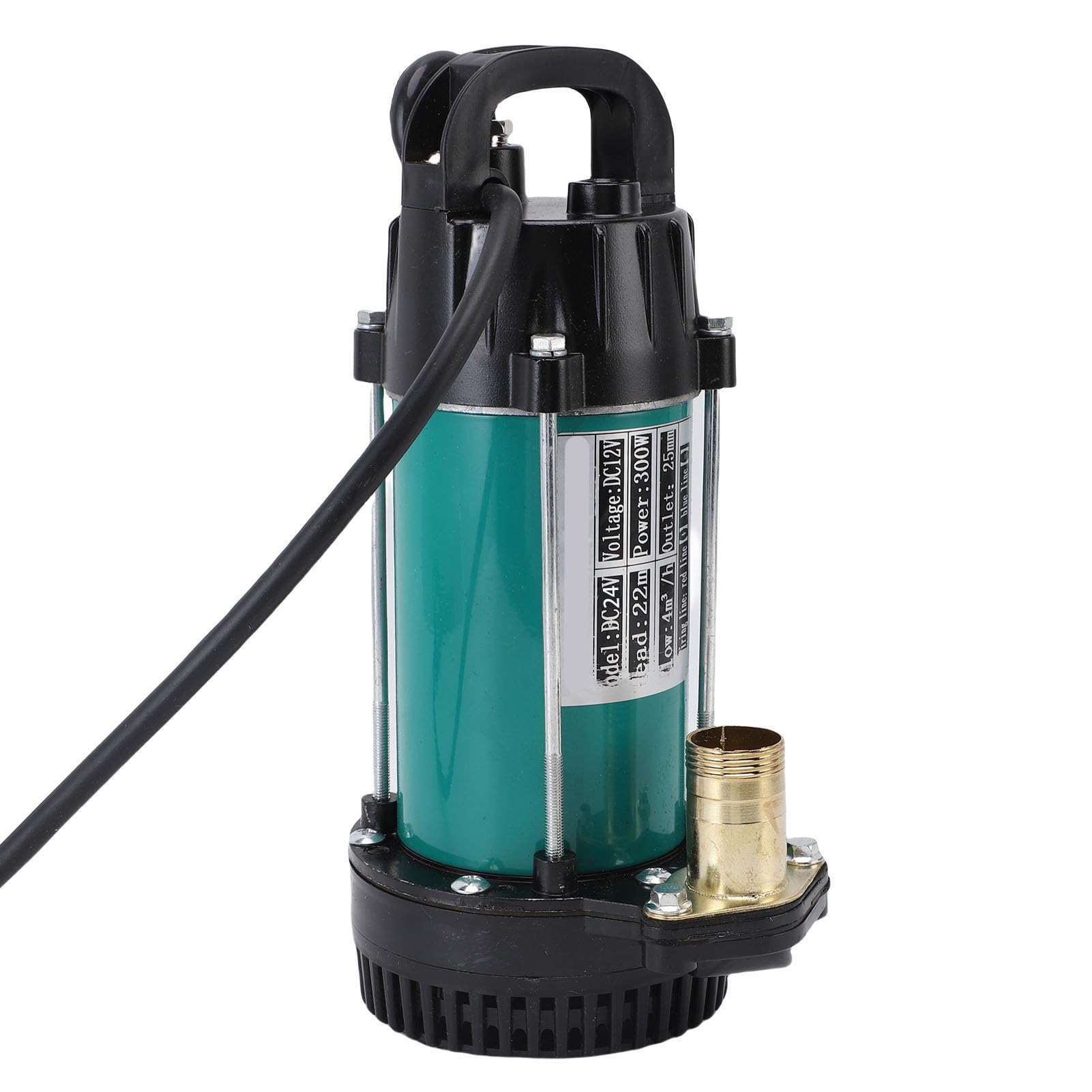 Oumefar Pompe Submersible Polyvalente en Acier Inoxydable de 300 W pour les Eaux Usées Agricoles et Industrielles (DC24V)