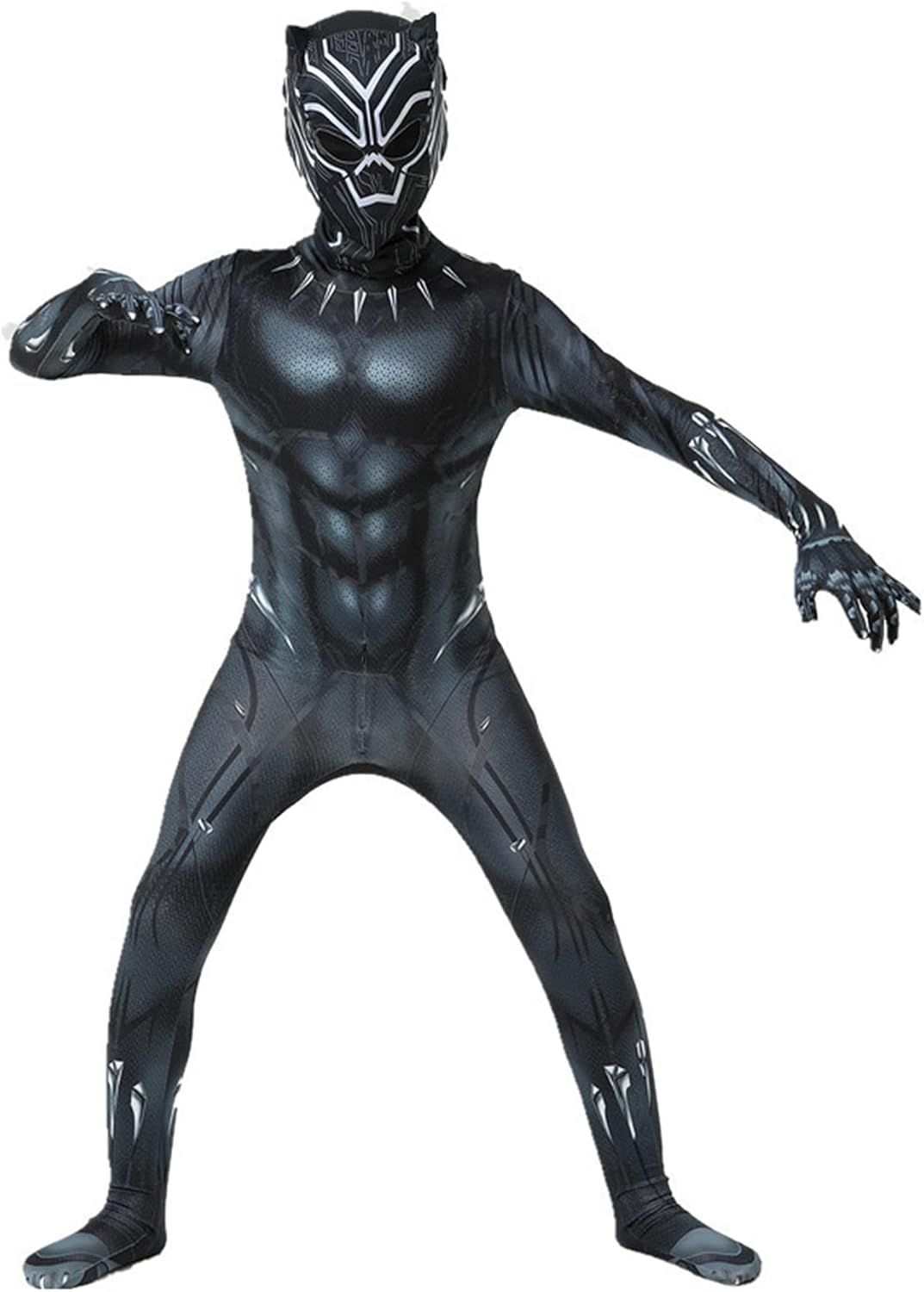 Boy Black Panther Body Cosplay Disfraces De Superhéroe Niños Avenger Jumpsuit Girls Lycra Spandex Movie Fans Ropa Medias Unisex Adultos Leotardo,Black-Kids XS(90~100CM)