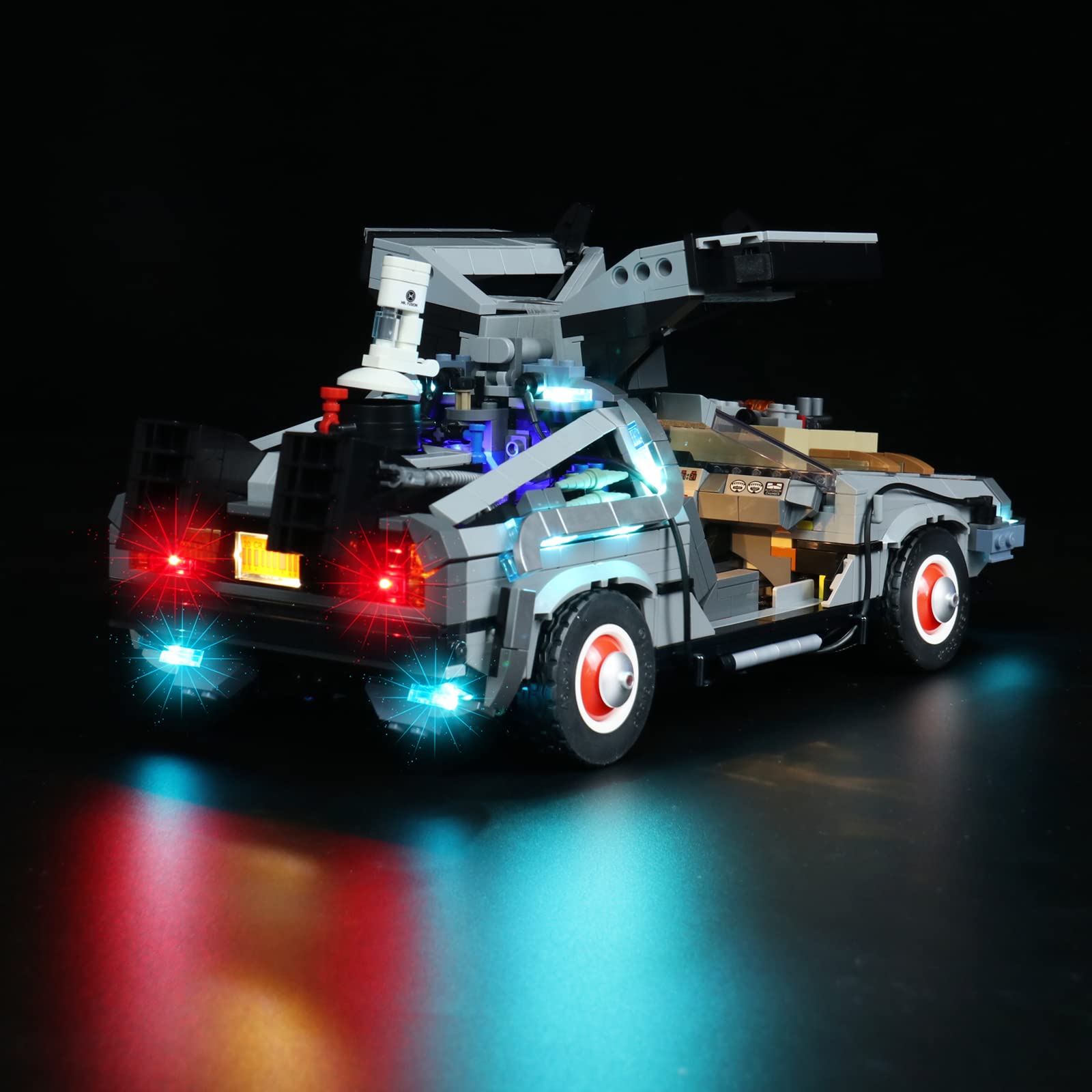 Oświetlenie LED do Lego 10300 Back to the Future Time Machine Collectible Kit (nie jest to model), Brickbling DIY Lighting Kit z pilotem zdalnego sterowania do Back to the Future