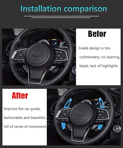 Miniatura 2 de Great-luck Extensiones de aluminio para palanca de cambios de volante de 2 piezas (azul) para Subaru BRZ Impreza WRX Legacy XV Crosstrek Ascent