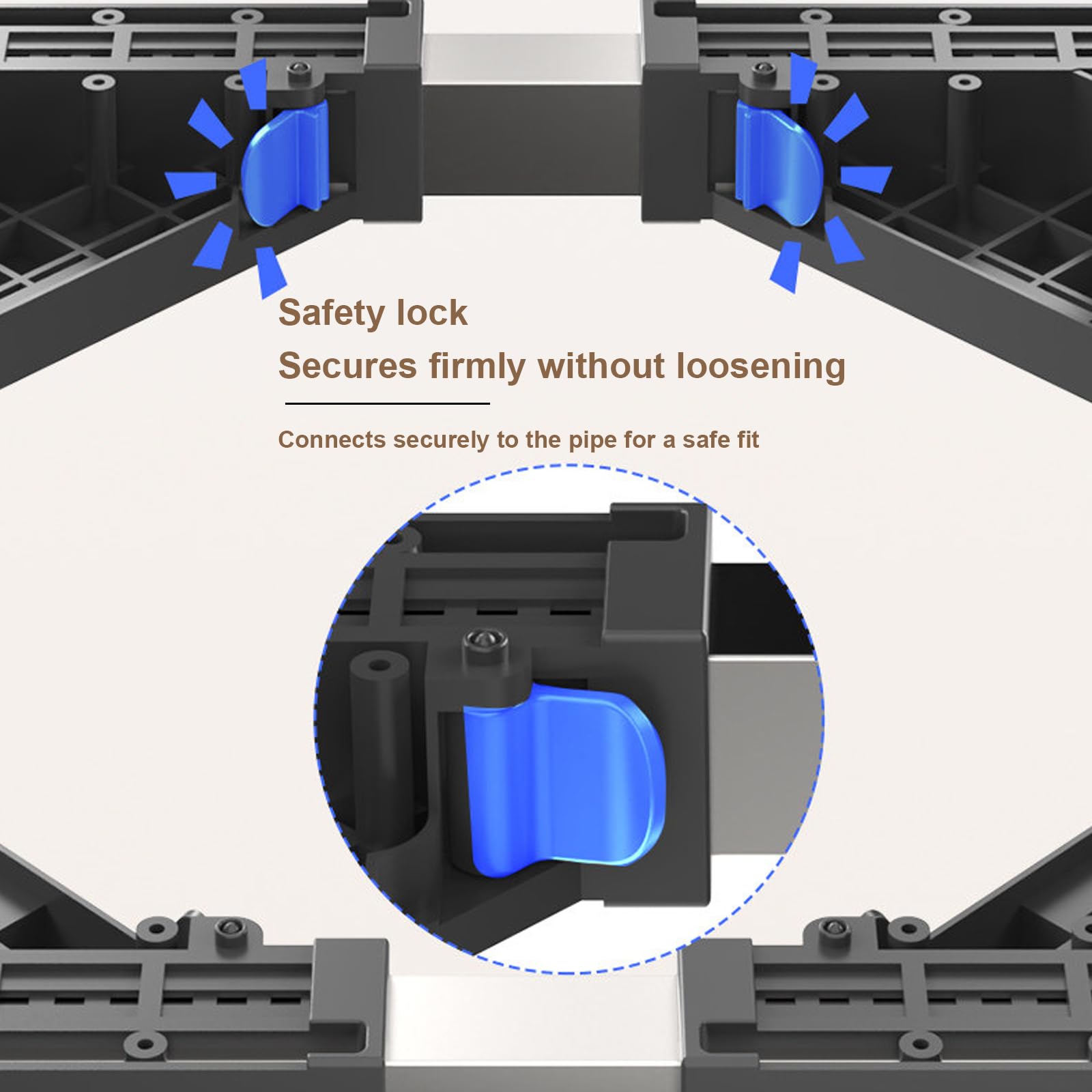 Piedini Antivibrazione Lavatrice Sovrapposizione Lavatrice Asciugatrice Scaffale Lavatrice Regolabile Rialzo Lavatrice da Terra Supporto Lavatrice 8 Legs 8 Wheels