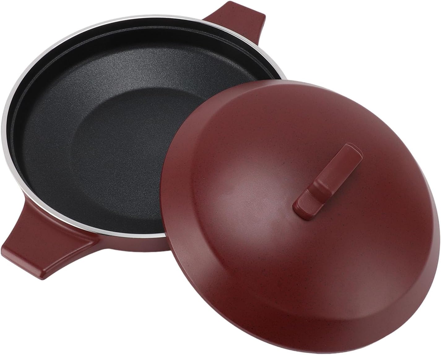 generic Vintage Aluminum Alloy Cooking Pot, Multifunctional Nonstick Fish Cooking Utensils and Hot Pot Dry Pot with Handle for Induction Hob Use