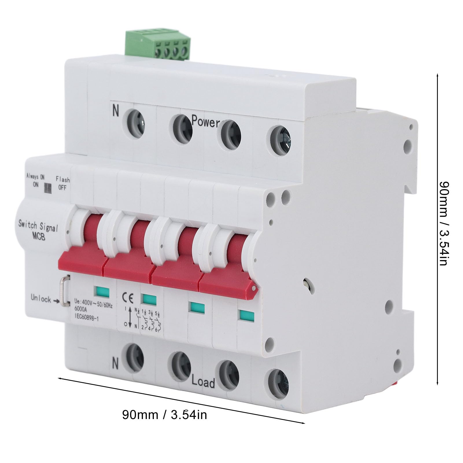 Aramox Mały Wyłącznik Automatyczny 4P Smart Disconnect Switch AC400V 100A