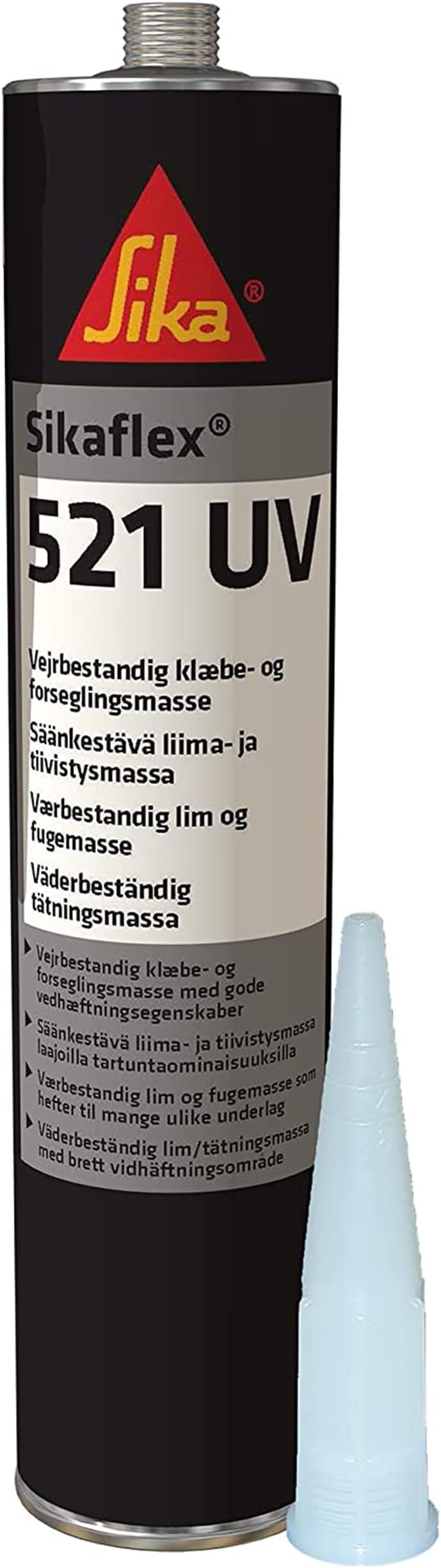 Sikaflex 521UV Weathering Resistant Silane Terminated Polymer (STP) Adhesive Sealant, Light Grey, 300 ml