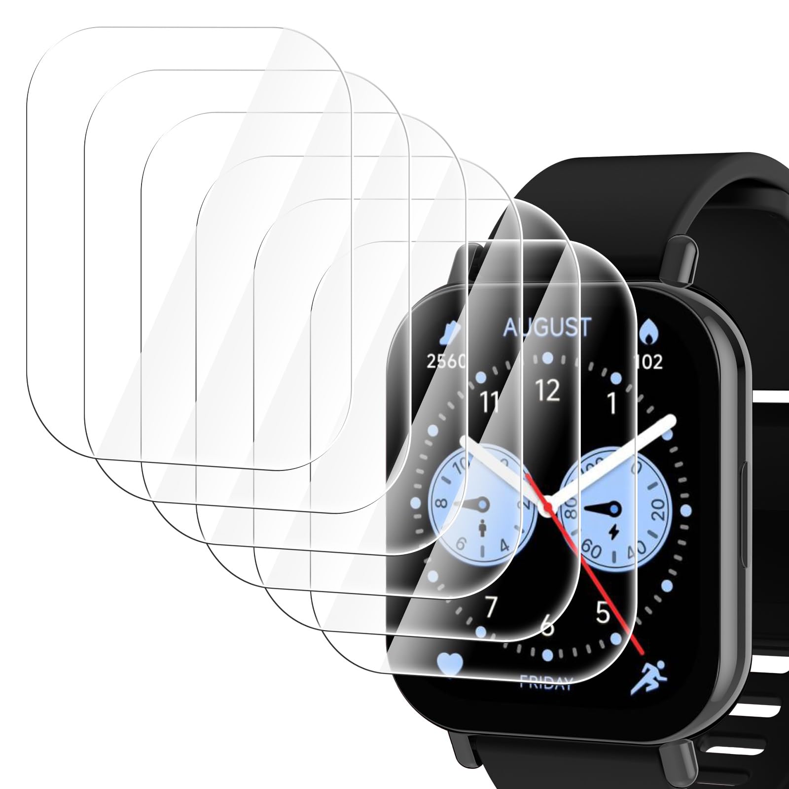 Folia ochronna kompatybilna z Xiaomi Redmi Watch 5 Lite, 6 sztuk, hydrożelowa folia ochronna na wyświetlacz kompatybilna z Xiaomi Redmi Watch 5 Lite, ultracienka folia chroniąca przed zarysowaniami