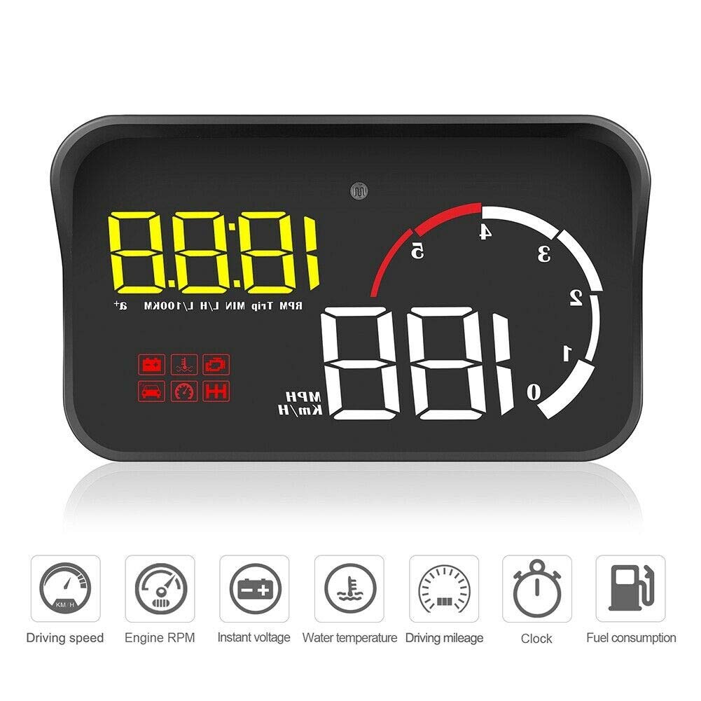 Uniwersalny wyświetlacz GPS HUD Head UP do samochodu, prędkość jazdy, ostrzeżenie przed szybą