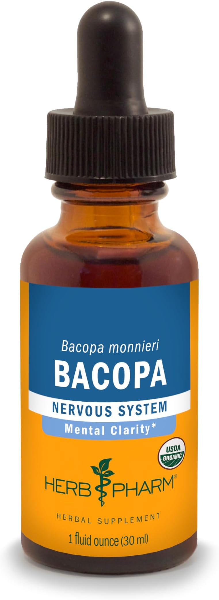 Certified Organic Bacopa Liquid Extract for Brain Support - 1 Ounce (DBAC01)