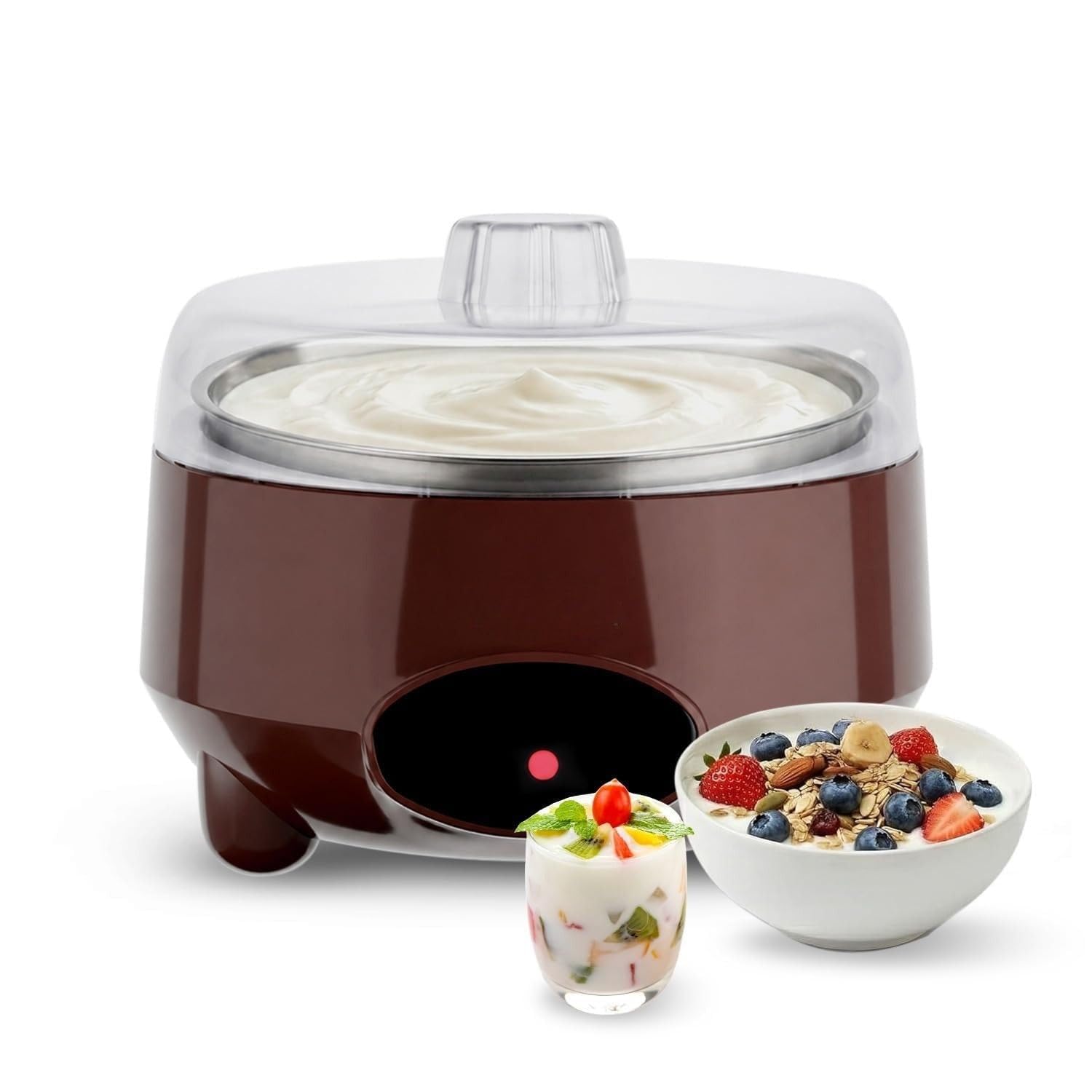 Drumstone (𝐁𝐞𝐬𝐭 𝐂𝐡𝐨𝐢𝐜𝐞) Automatic Yogurt & Curd Maker Machine 1L with Auto Temperature Regulation, 304 Stainless Steel Container, Electric Probiotic Yogurt Maker 15 Years Warranty-image-0