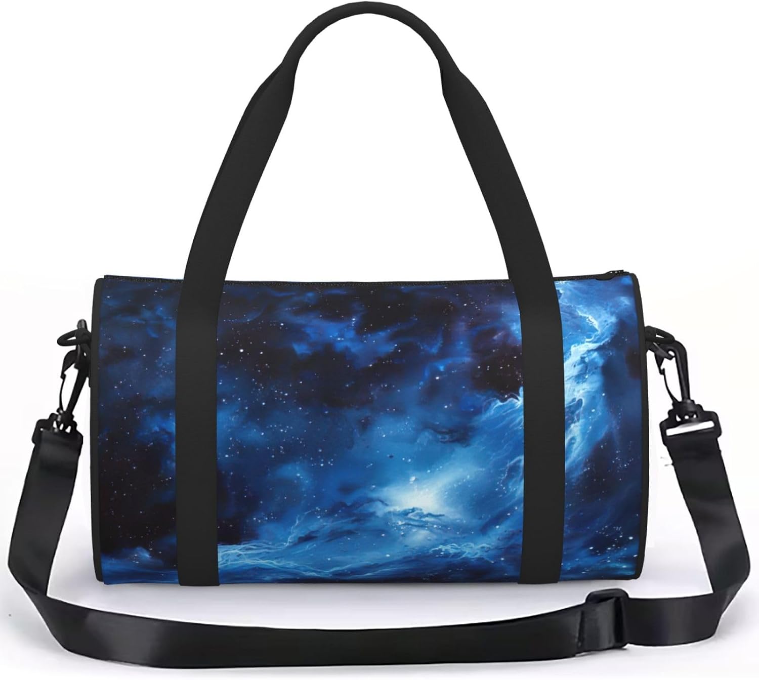 Blue Galaxy Print Sports Tote Bag Lightweight Water-Resistant Gym Backpack Travel Supplies