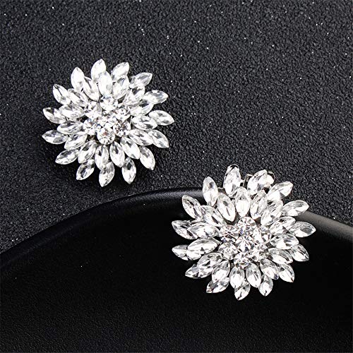 Pinces à chaussure fleur strass argentées, clips bijoux escarpins mariage
