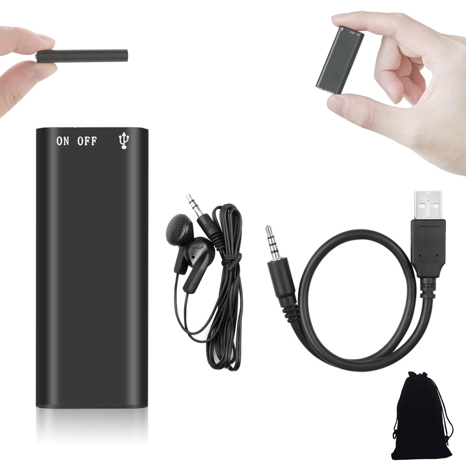 Mini Voice Recorder โ Smart Sound Capture, Capture Every Sound with Smart, Compact Precision & Easy to Use, 15-Hr Long Battery Life for Lectures & Meetings (16-GB)
