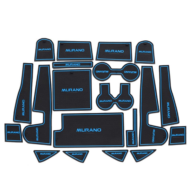 Great-luck Car Interior Accessories Door Storage Mat, Gate Slot Mat, Coaster Mat Dust-Proof Anti-Slip 20Pcs/Set(Blue) for Nissan Murano 2015 2016 2017 2018 2019 2020 2021