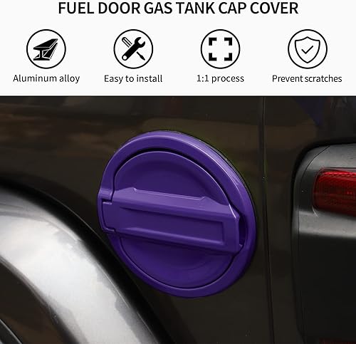 Miniatura 10 de Funda para tapa de tanque de gasolina para llenado de combustible JL para Jeep Wrangler JL 2018-2025 y Unlimited Sport Rubicon Sahara de 24 puertas,