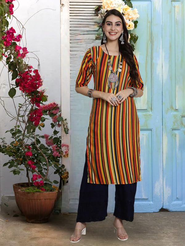 Pikmint Women's Crepe Kurti For Women's Ethnic Printed Kurti For Women's (Pack Of 5)