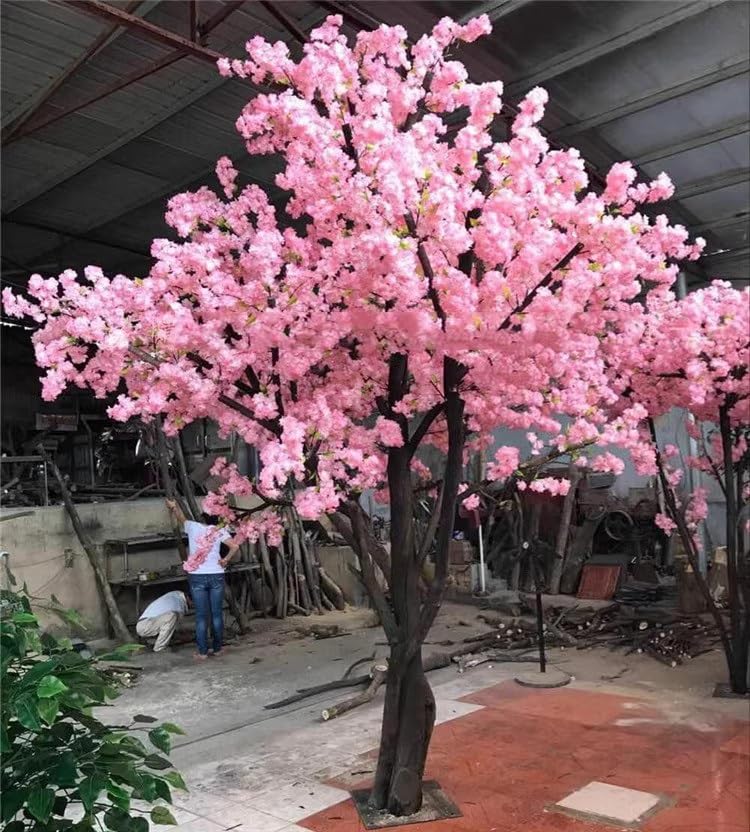 Sohodoo Runder rosafarbener Baum, künstlicher Kirschblütenbaum, künstliche Sakura-Blumenbäume, Zuhause, Hochzeit, Party, Weihnachten, Halloween, Dekoration for drinnen und draußen (Size : 1mx0.9m)