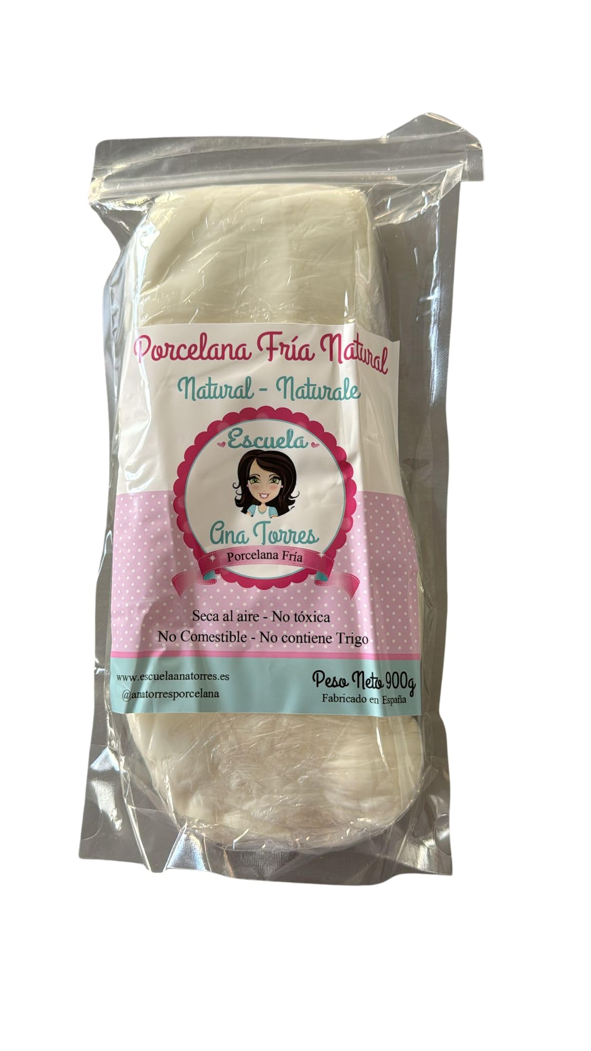 Pasta Modellabile Porcellana Fredda, 900 gr, Naturale, Ana Torres