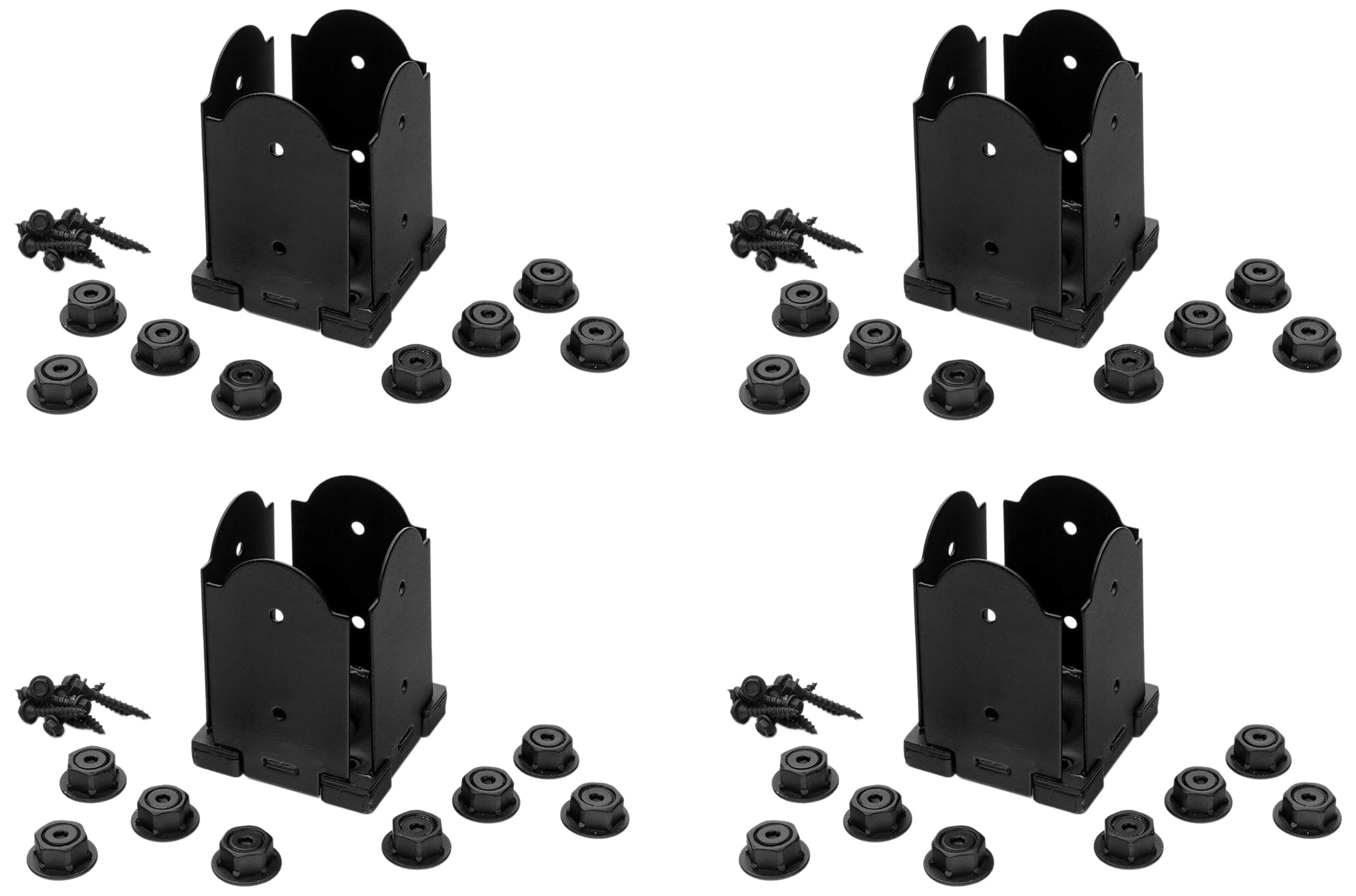 Ozco Building Products 56607 Laredo Sunset Post Base Kit, Black, 4x4 (Pack of 4)
