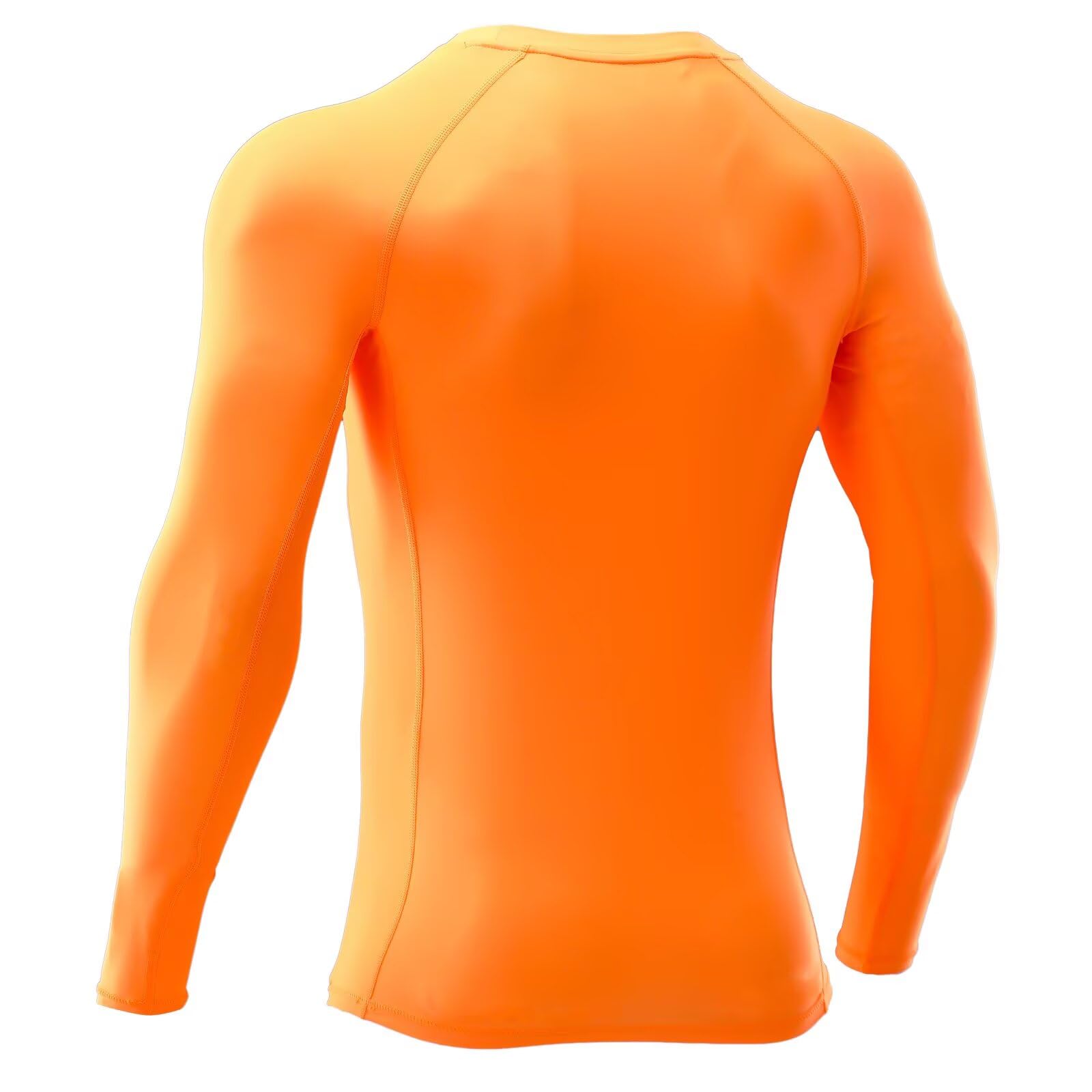 Camisetas de natación para Hombre, con protección Solar UPF 50+, de Manga Larga, Ligeras, de Nailon de Secado rápido, Naranja, Small