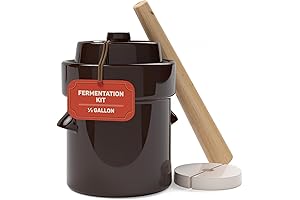 Fermentation Ceramic Crock Sauerkraut Jar with Lid, Weights, Pounder