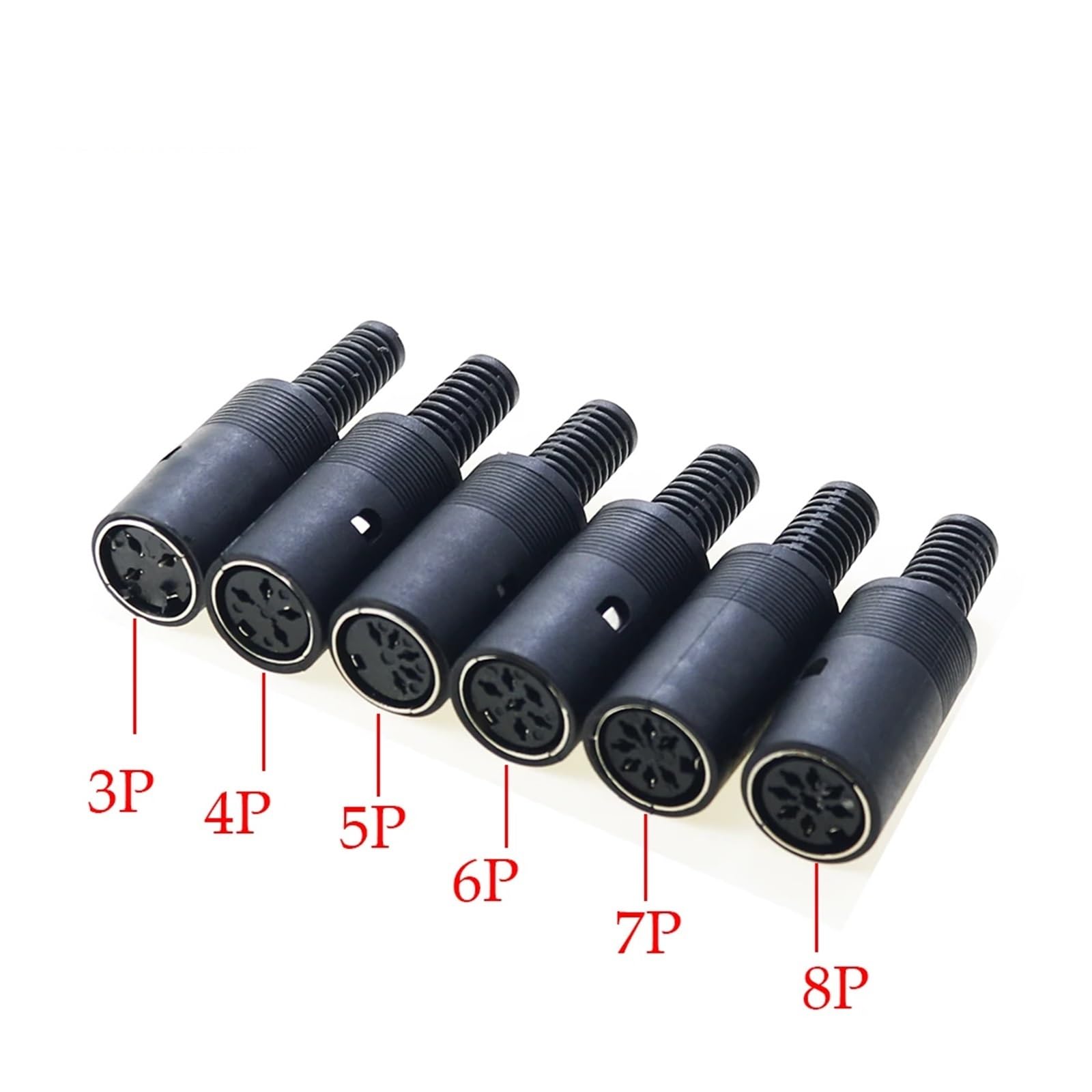 5 szt. 3P 4P 5P 6P 7P 8Pin DIN męskie/żeńskie gniazdo wtykowe z plastikowym uchwytem adapter złącza kabla klawiatury (żeński 8P)