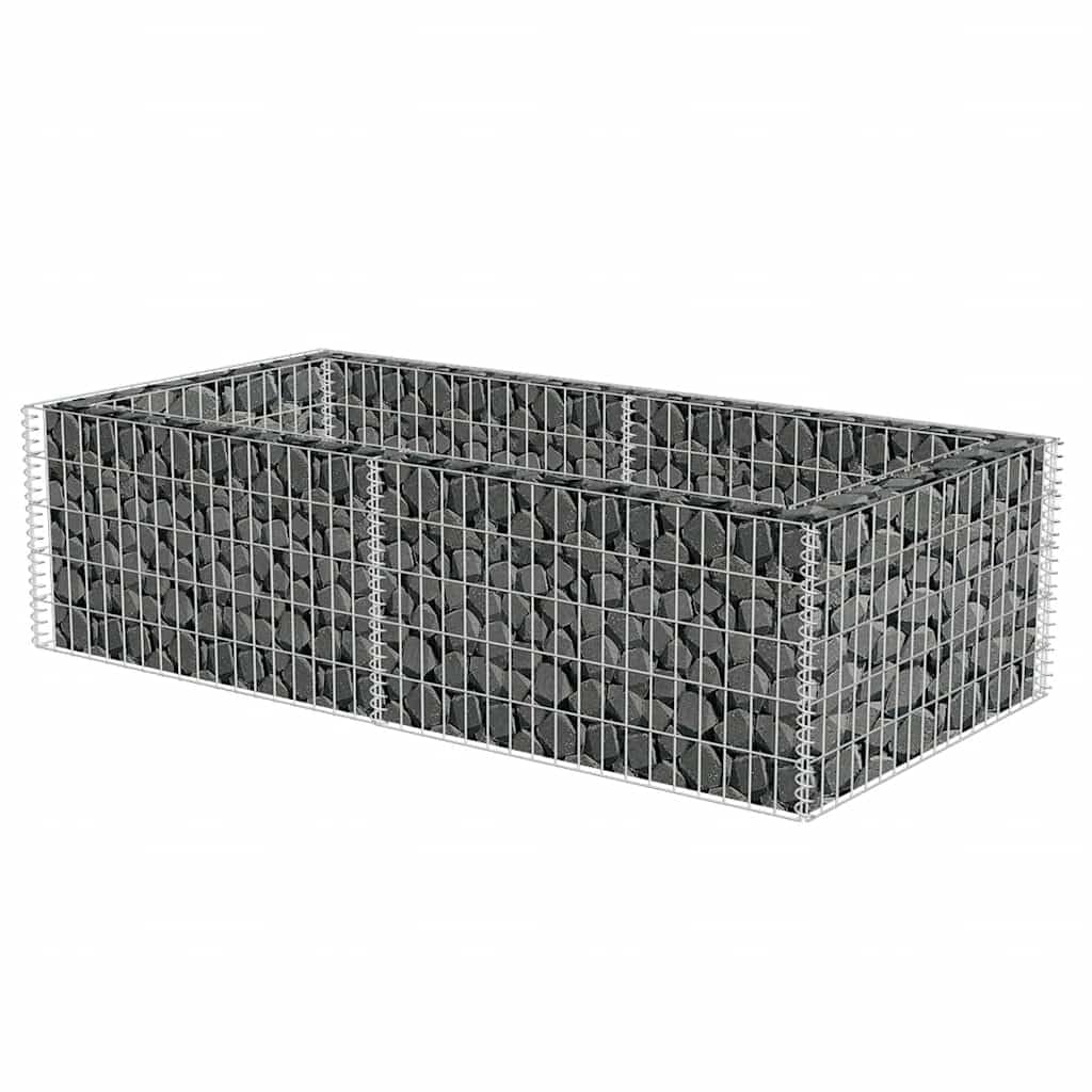 Pflanzkübel Steinkorb 180×90×50 cm verzinkter Stahl Gartenzaun Zaunelement Sichtschutz Maschendraht Doppelstabmatte für Terrasse Balkon Vorgarten und Grundstück