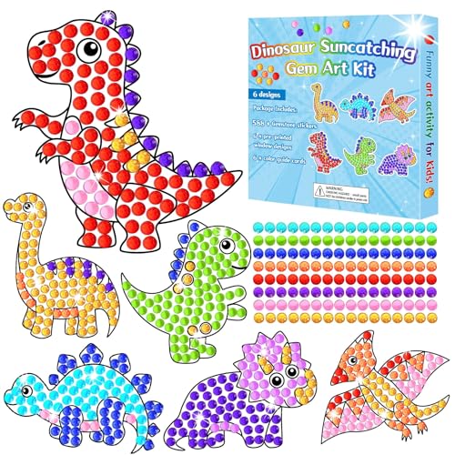 Peinture diamant dinosaure pour occuper les enfants et embellir leurs fenêtres