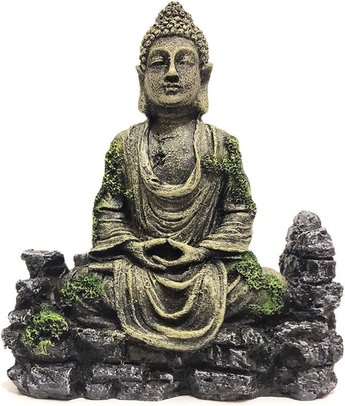 Aquarium Ancient Buddha Statue Decor Underwater Landscape for Fish Tank Decorations Ornaments Accessories (Yellow). (B0DFCM672Y) Amazon Price History, Amazon Price Tracker