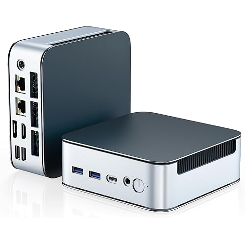 Getorli Mini PC, AMD Ryzen 5300U (Up to 3.8GHz | Beats 3500U/N150), 16GB DDR4 & 512GB SSD, Dual 2.5G LAN, WiFi 6, Triple Display Support, Mini Desktop Computer for Home Office/Light Gaming/Business
