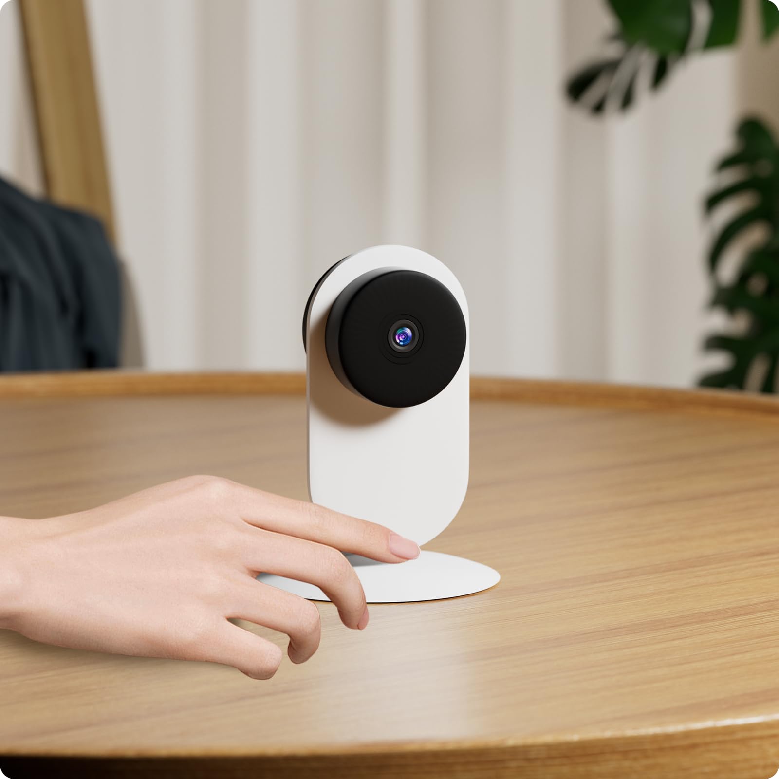 AGSHOME Videocamera di sicurezza intelligente per interni WiFi, video HD1080p, rilevazione di movimento, audio bidirezionale,plug-in,può funzionare allarme casa
