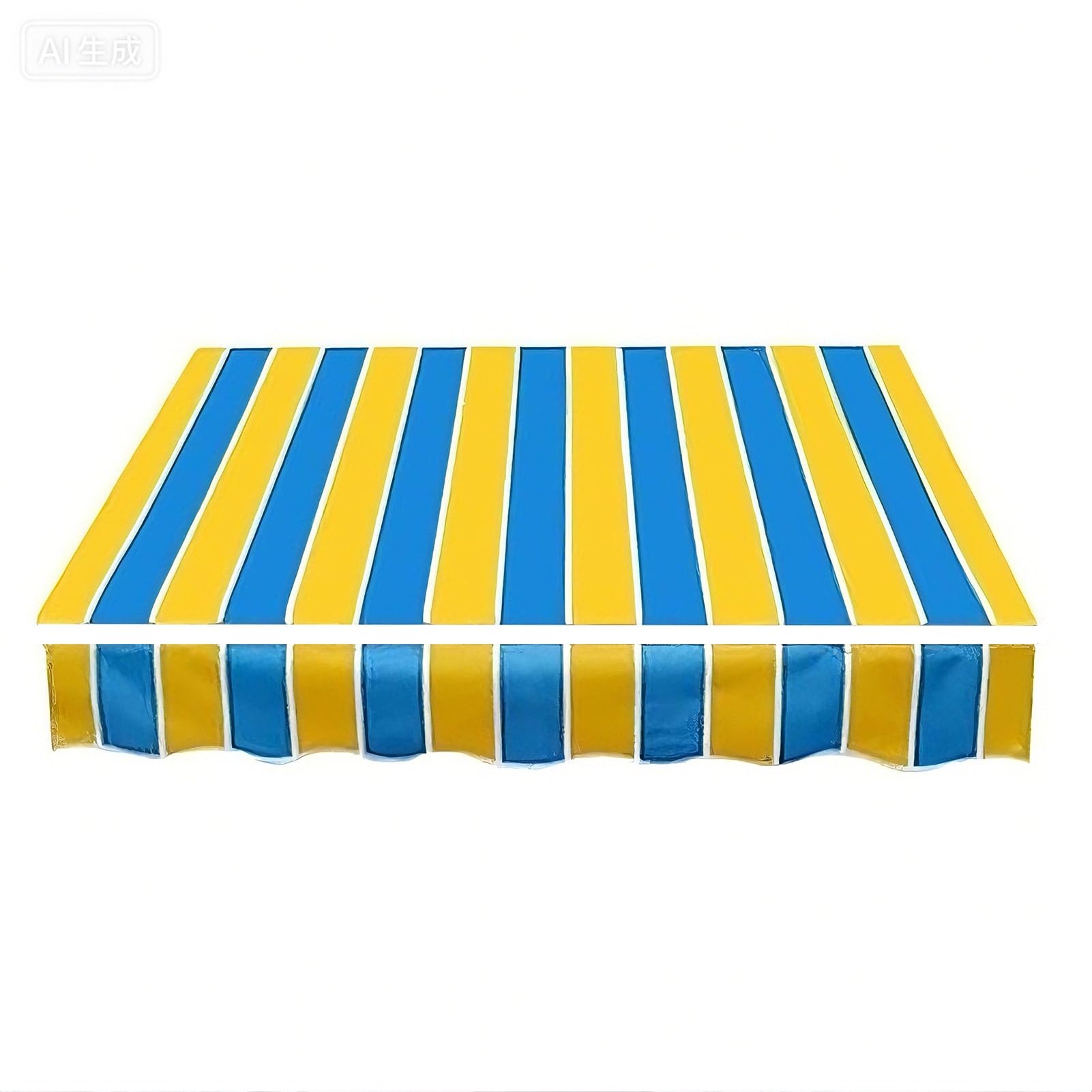 Żółto Niebieskie Paski Wymiana Tkaniny Zwijanej Markizy, Wodoodporna Poliestrowa Patio Osłona Przeciwsłoneczna (bez Ramy)(16.5x6.5ft/500x200cm)