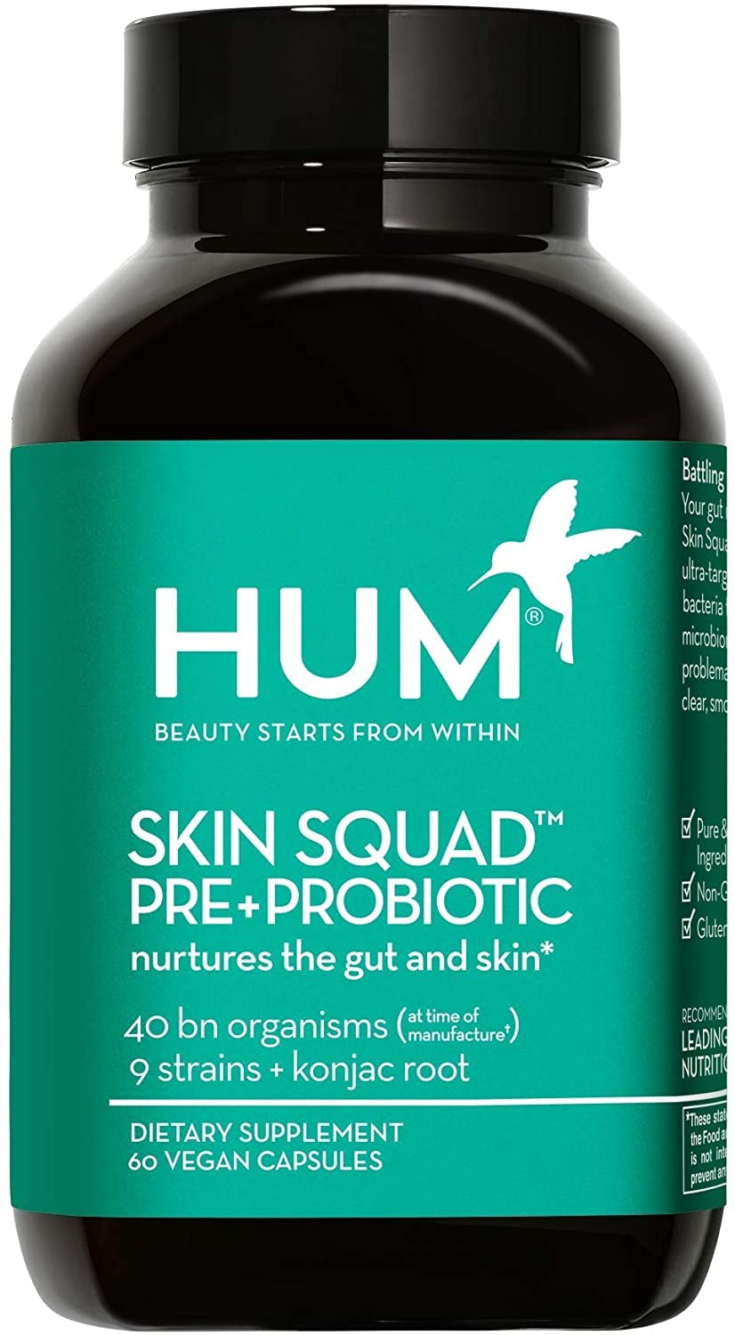 HUM Skin Squad Probiotic Supplement For Clear Skin Gut Health 