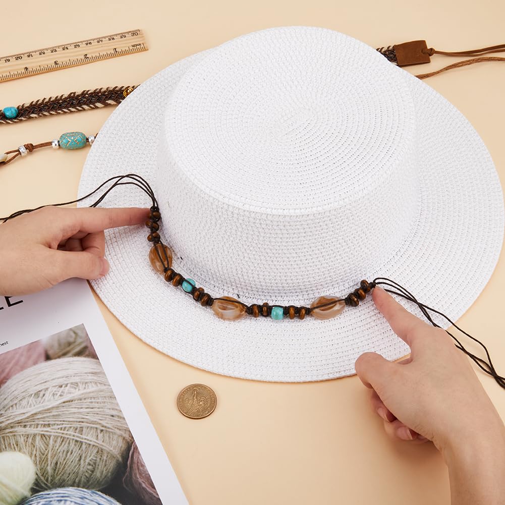Chapeau De Cowboy Western Fait Main Pour Femme – Simili Cuir Turquoise Et Concho – Taille Unique (48 Cm)