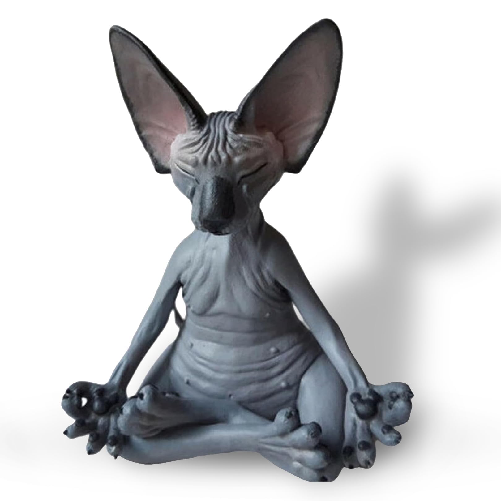 Excefore Yoga Cat Statue Cute Sphynx Cat Figurine 1 Pack Aesthetic Home Decor Abstract Sculpture for Living Room Office Kawaii Cats on Shelf Yoga Meditation Decor Desk Coffee Table Black