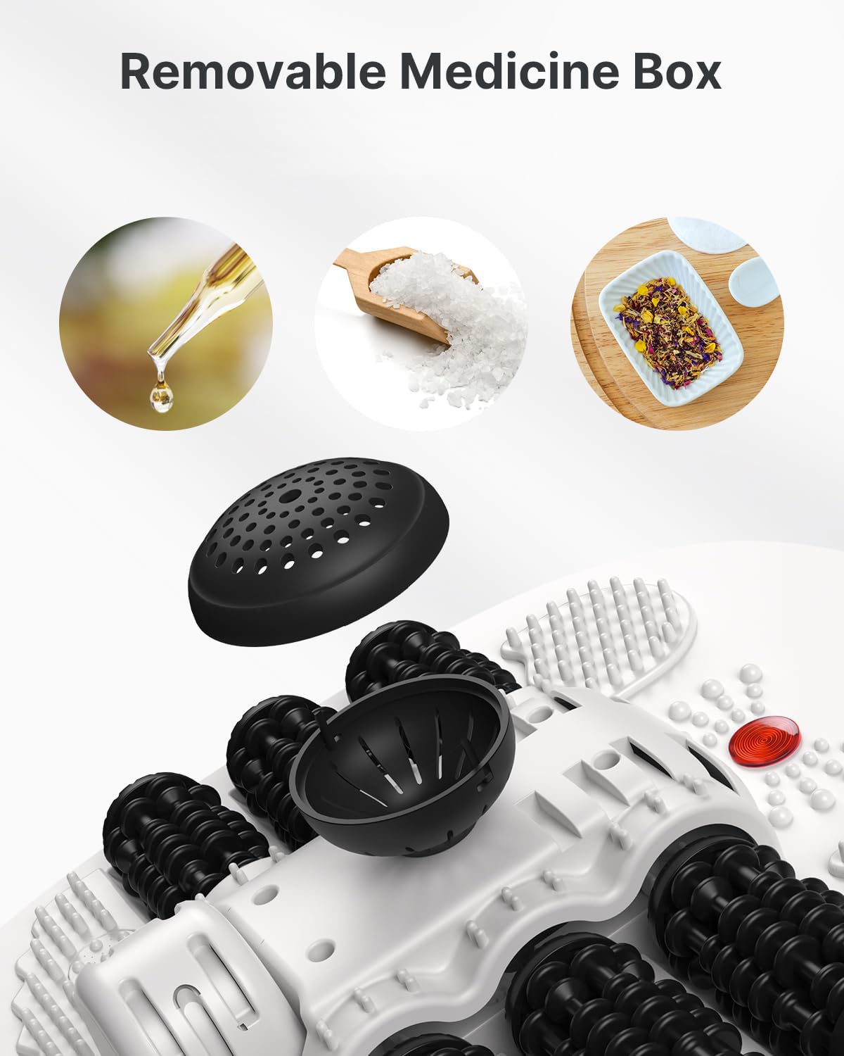 Bain de Pieds Hydromasseur RENPHO avec Chauffage Rapide, Massage Automatique et Jets de Bulles Puissants, Rouleaux de Massage Shiatsu, Pédicure pour les Pieds Fatigués,Température Réglables