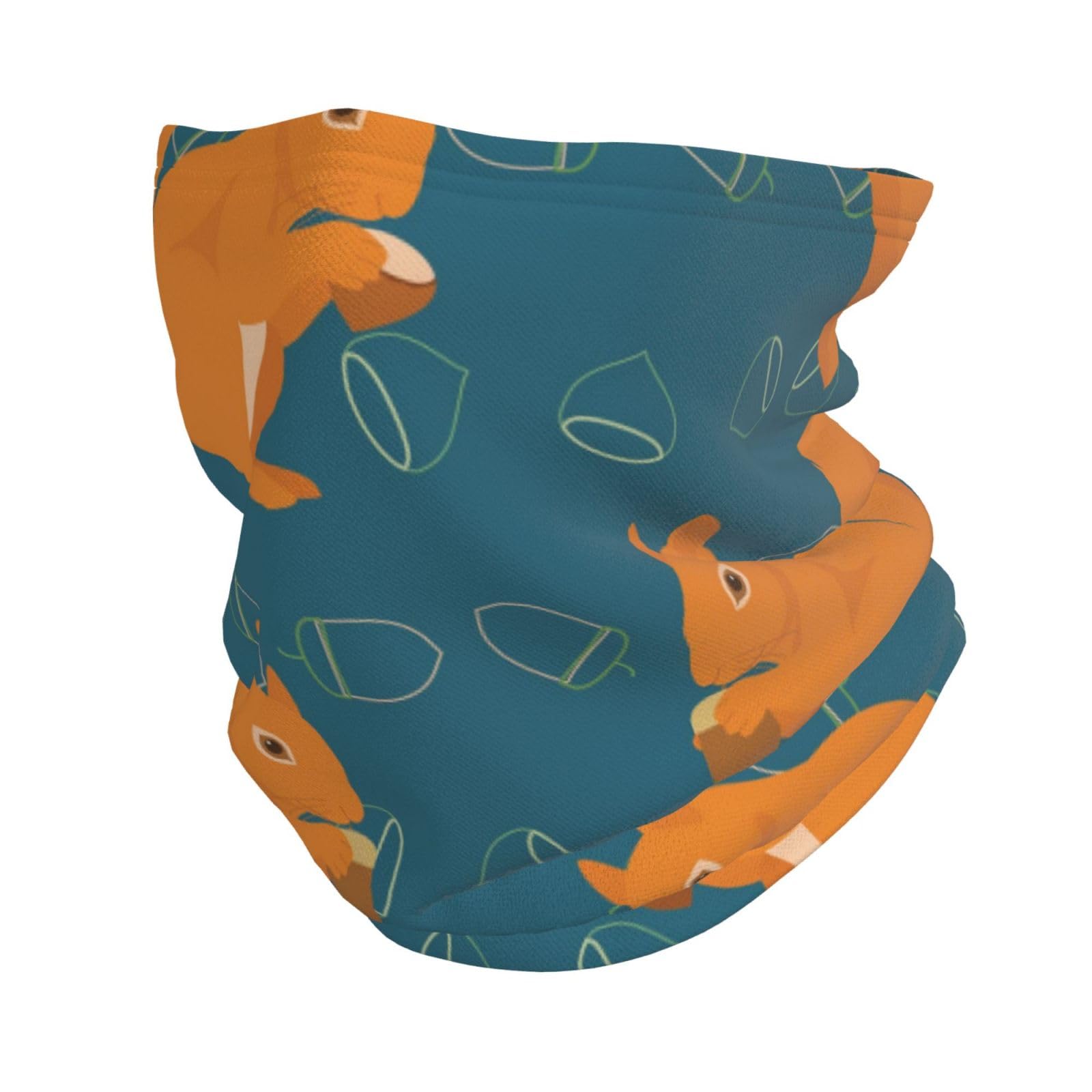 YOFIEN Cute Squirrel Animal Pattern，Winter Face Mask Cover，Neck Warmer Gaiter Fleece Windproof Cold Weather Scarf for Men & Women