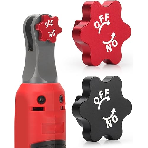 Aluminum Alloy Magnetic Ratchet Switch Knob for Milwaukee M12 3/8” Ratchet - Reversible Knob with Strong Magnetic Attachment for 3/8 Socket Set - Pack of 2